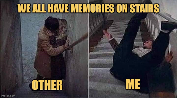 meme memories in stairs