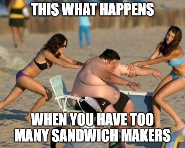 This guy is going over the sandwich limit ...