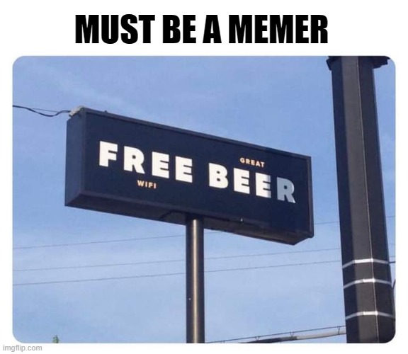 meme Free beer great wifi