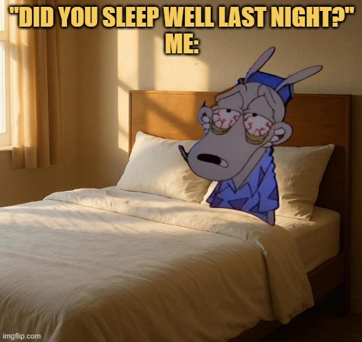 I never sleep  meme