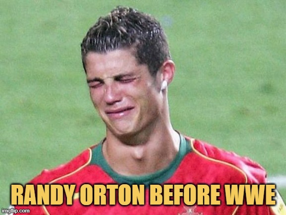 clearly you tell this is wwe randy ortan meme