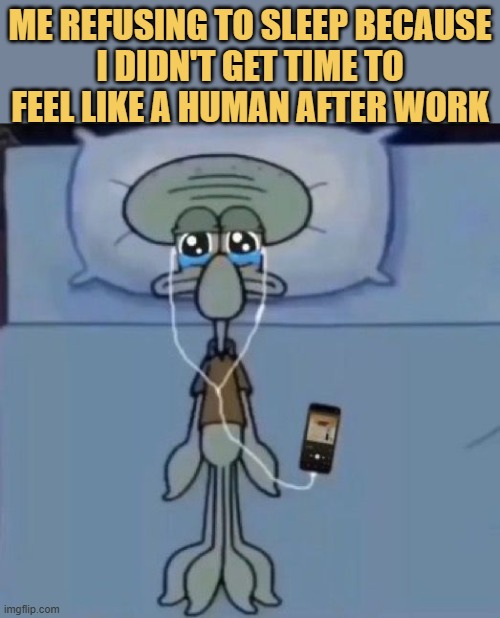 not sleeping after work