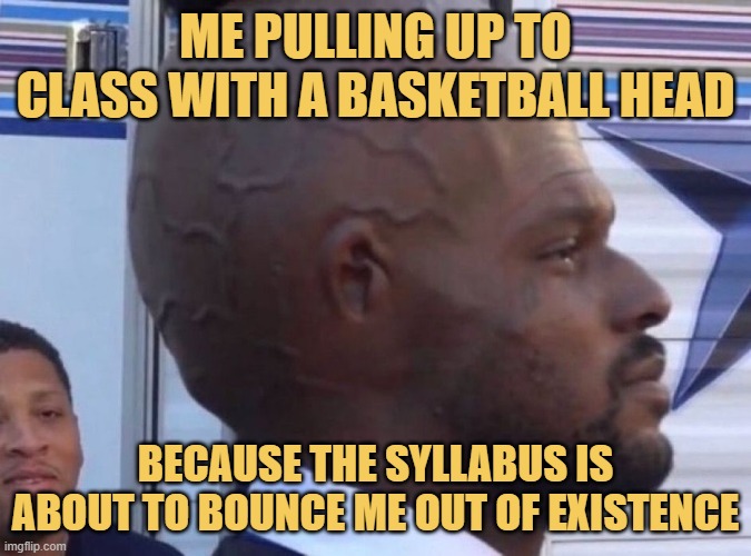 because the syllabus is about to bounce me out of existence.jpeg meme