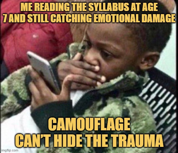 camouflage can’t hide the trauma.jpeg meme