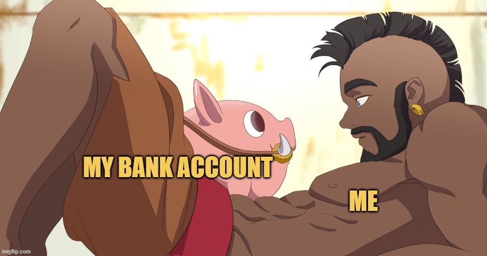 me looking at my tiny little savings meme