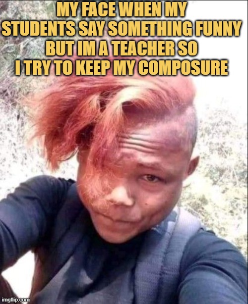 Trying not to laugh
