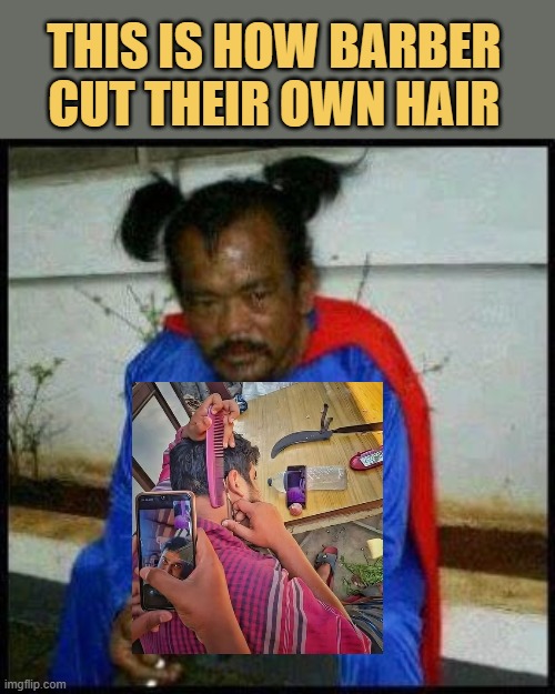 How a barber cuts his hair