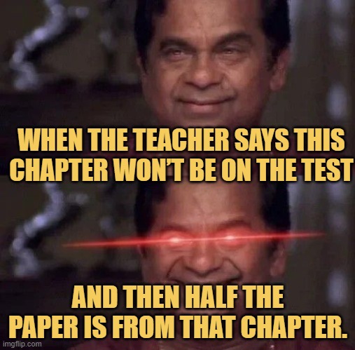 and then half the paper is from that chapter..jfif meme