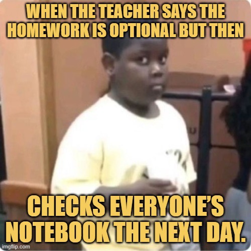 checks everyone’s notebook the next day..jfif meme