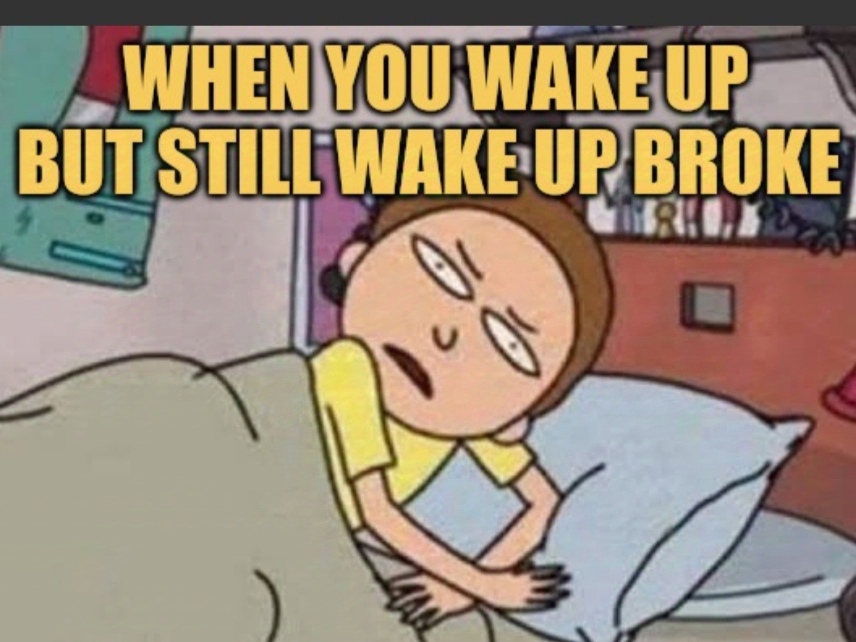 the pain of being broke meme