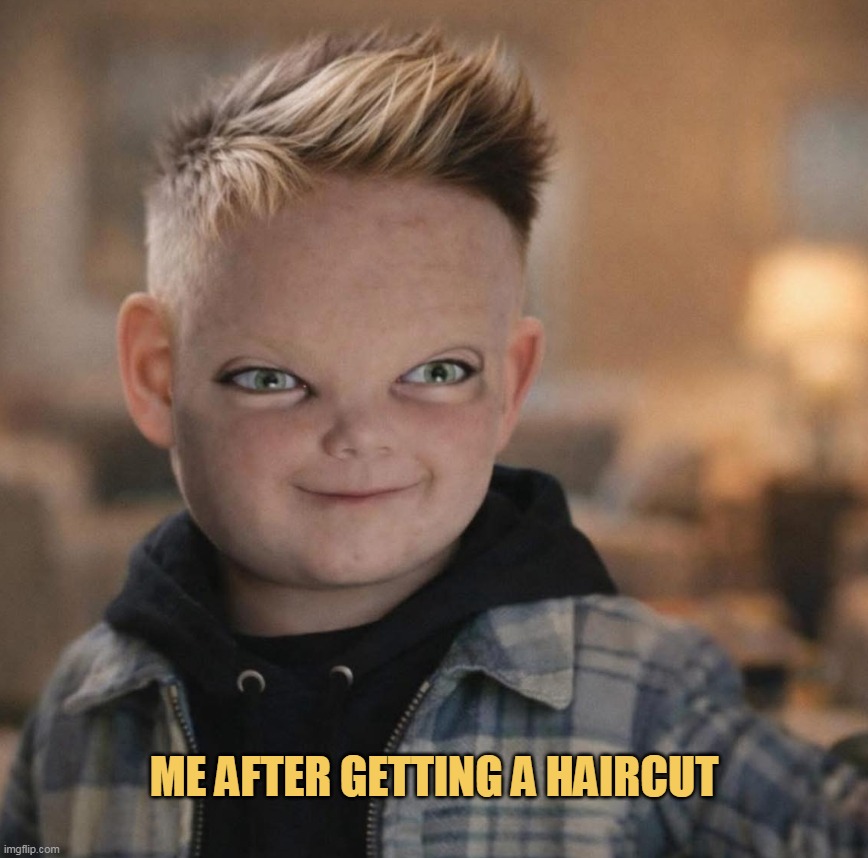 me after haircut meme