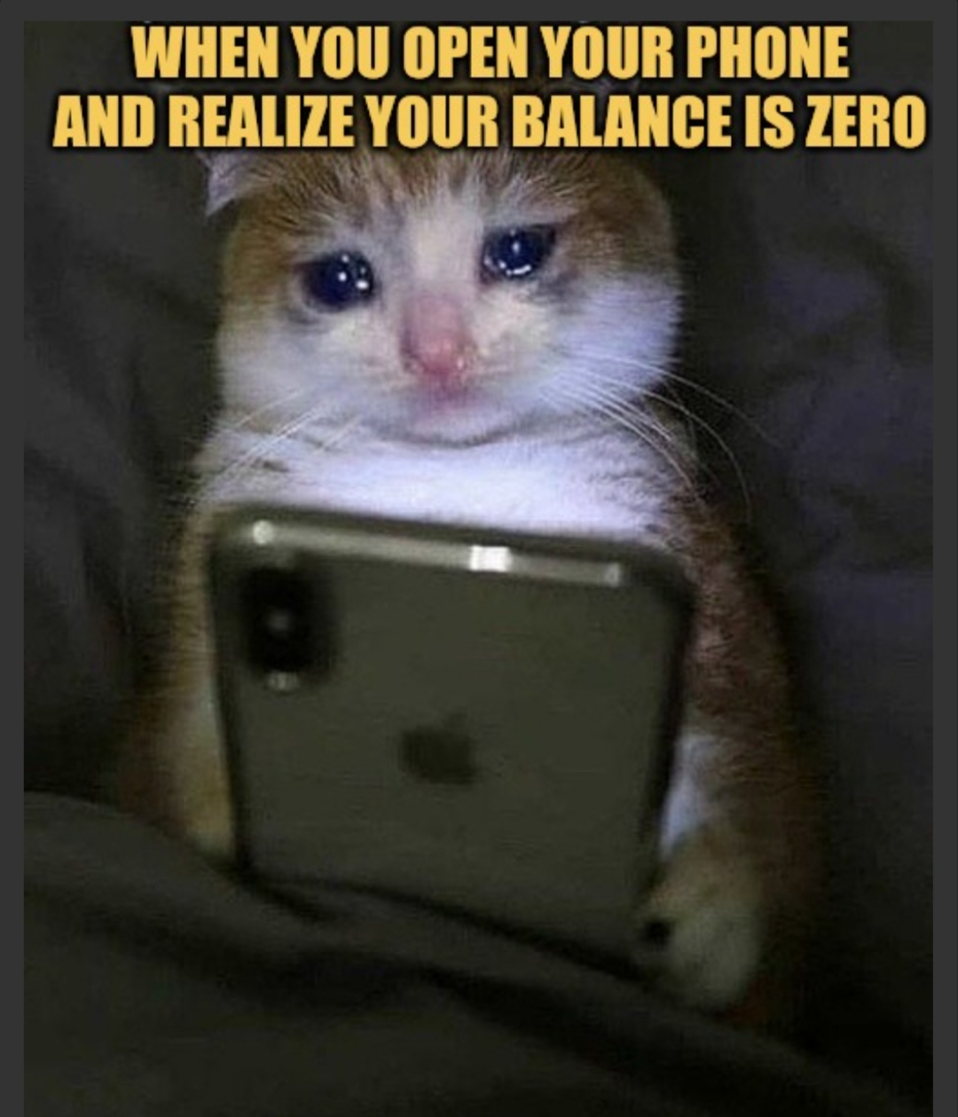 when you suddenly realize your broke meme