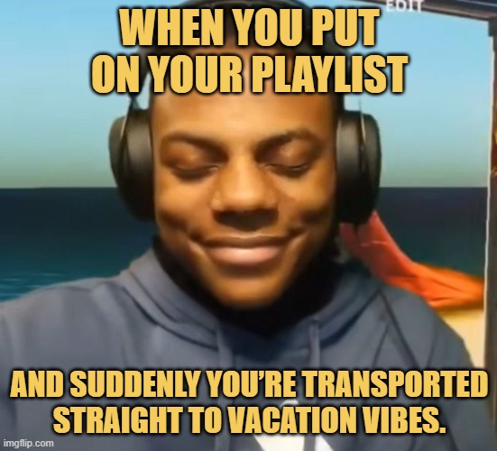 and suddenly you’re transported straight to vacation vibes. meme