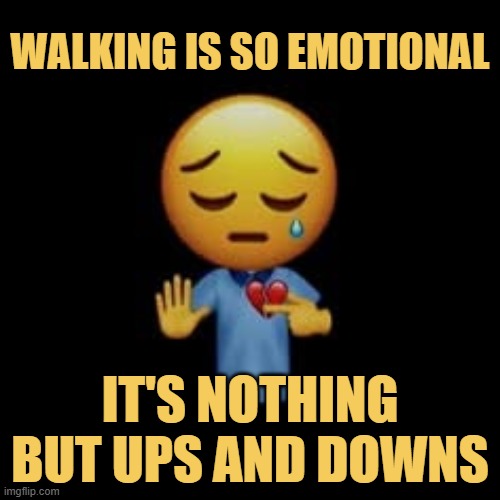 walking is so emotional meme
