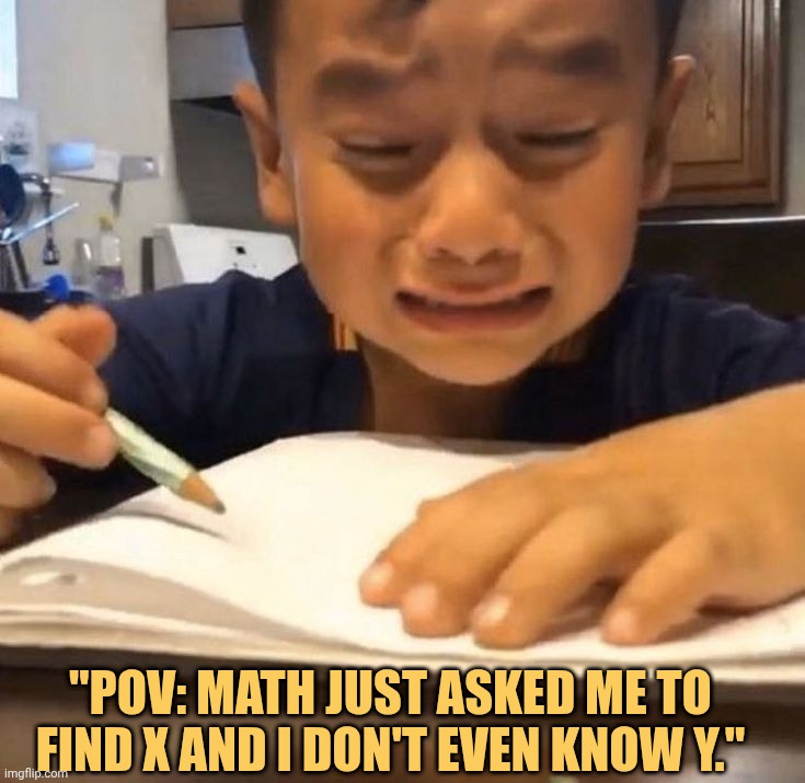 i can't even find y how will find x meme