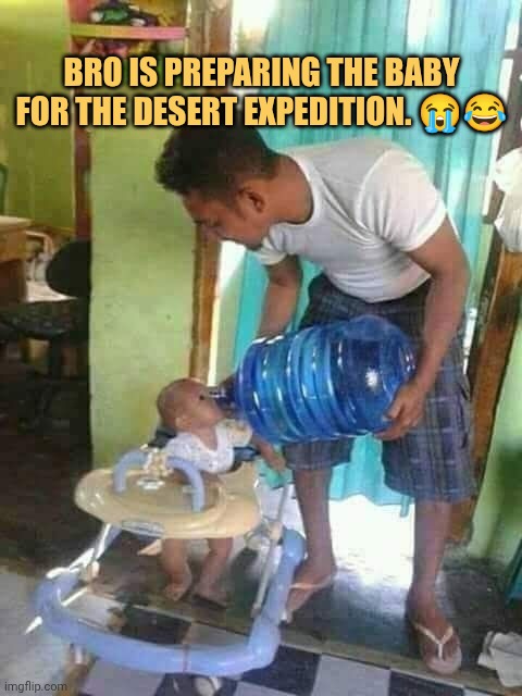 Dad is preparing his kid for desert