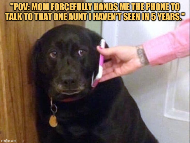 Mom always forces me to talk with relative