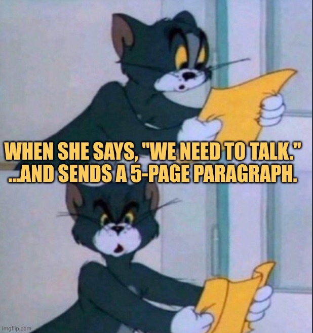 is she mad or what i ain't gonna read 5 page paragraph meme