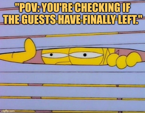 just making sure guest leave so i can come out of my room meme