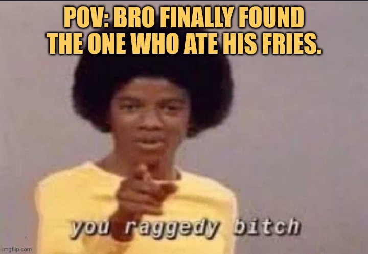 you bitch you ate my fries meme
