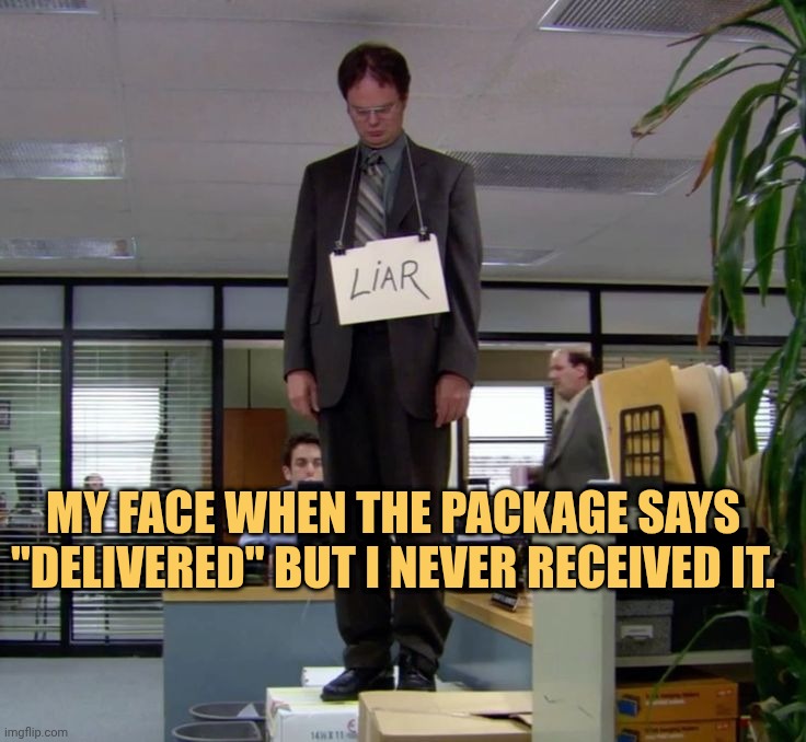 The delivery man is a liar