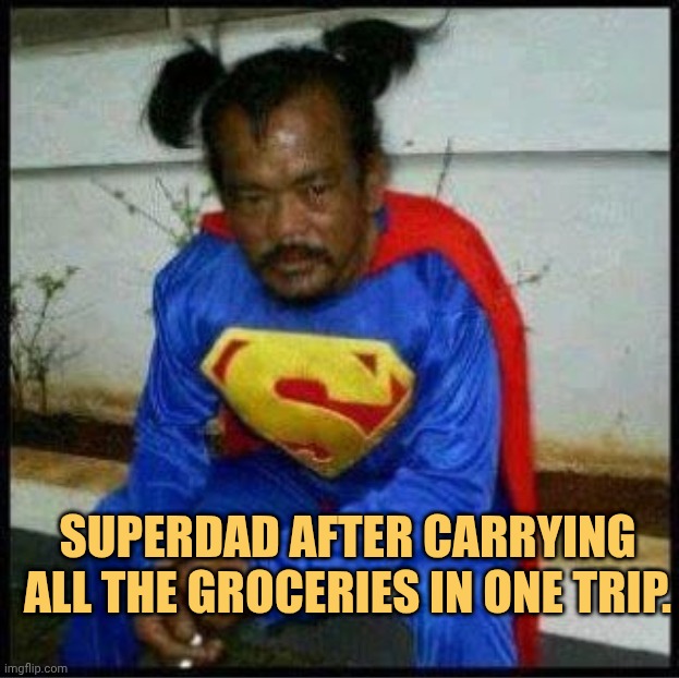 Super dad got exhausted