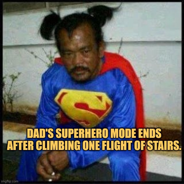 Super dad also get tired