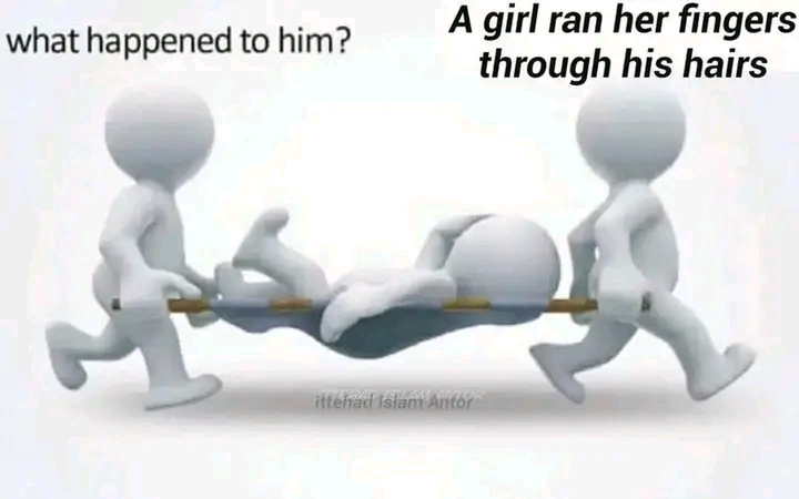 A girl ran her fingers through her hair