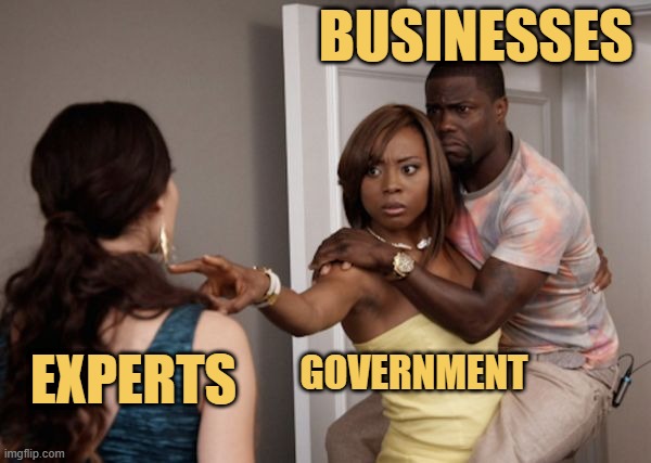 experts claim business from the government through picture punches meme