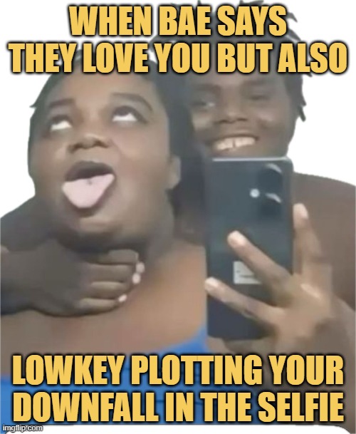 When bae says they love you but also. meme