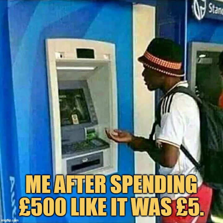now i am begging to the atm meme