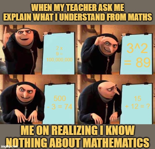 Me explaining maths in which i have no knowledge about meme