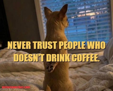 Never trust people who doesn't drink coffee.