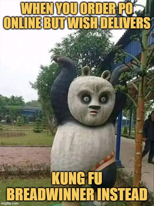 When you order Po online but Wish delivers.