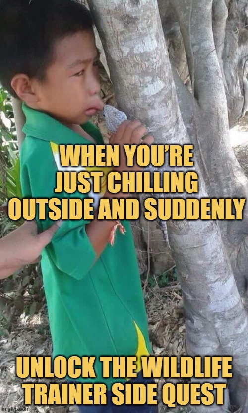 When you’re just chilling outside and suddenly.