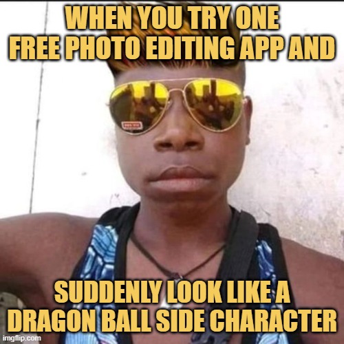 When you try one free photo editing app and. meme