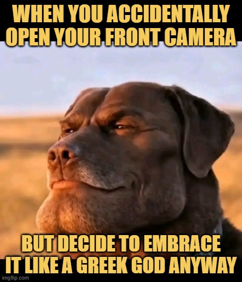 When you accidentally open your front camera. meme