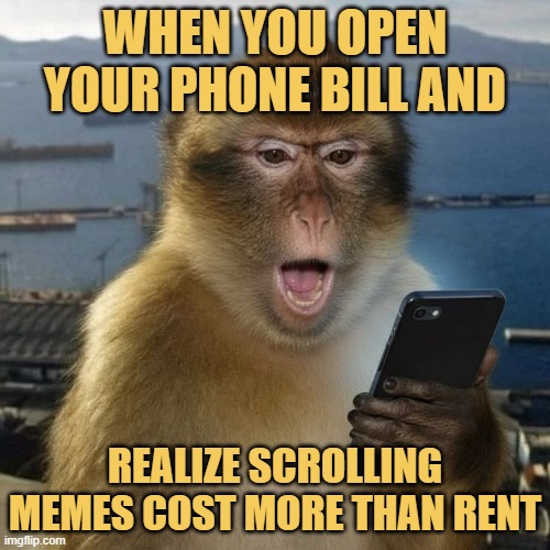 When you open your phone bill and. meme