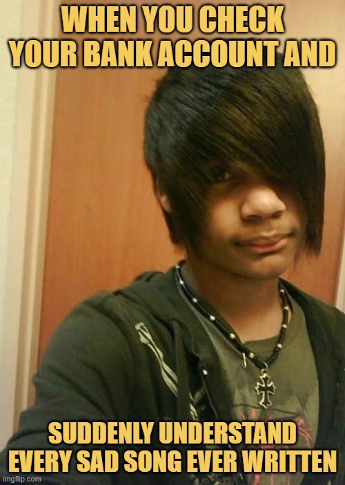 When you check your bank account and. meme