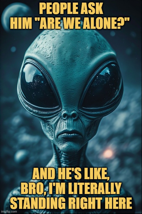 The philosopher alien  meme