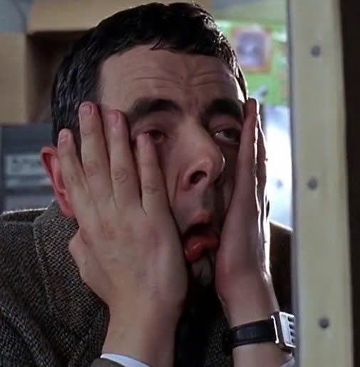 Frustrated Mr Bean