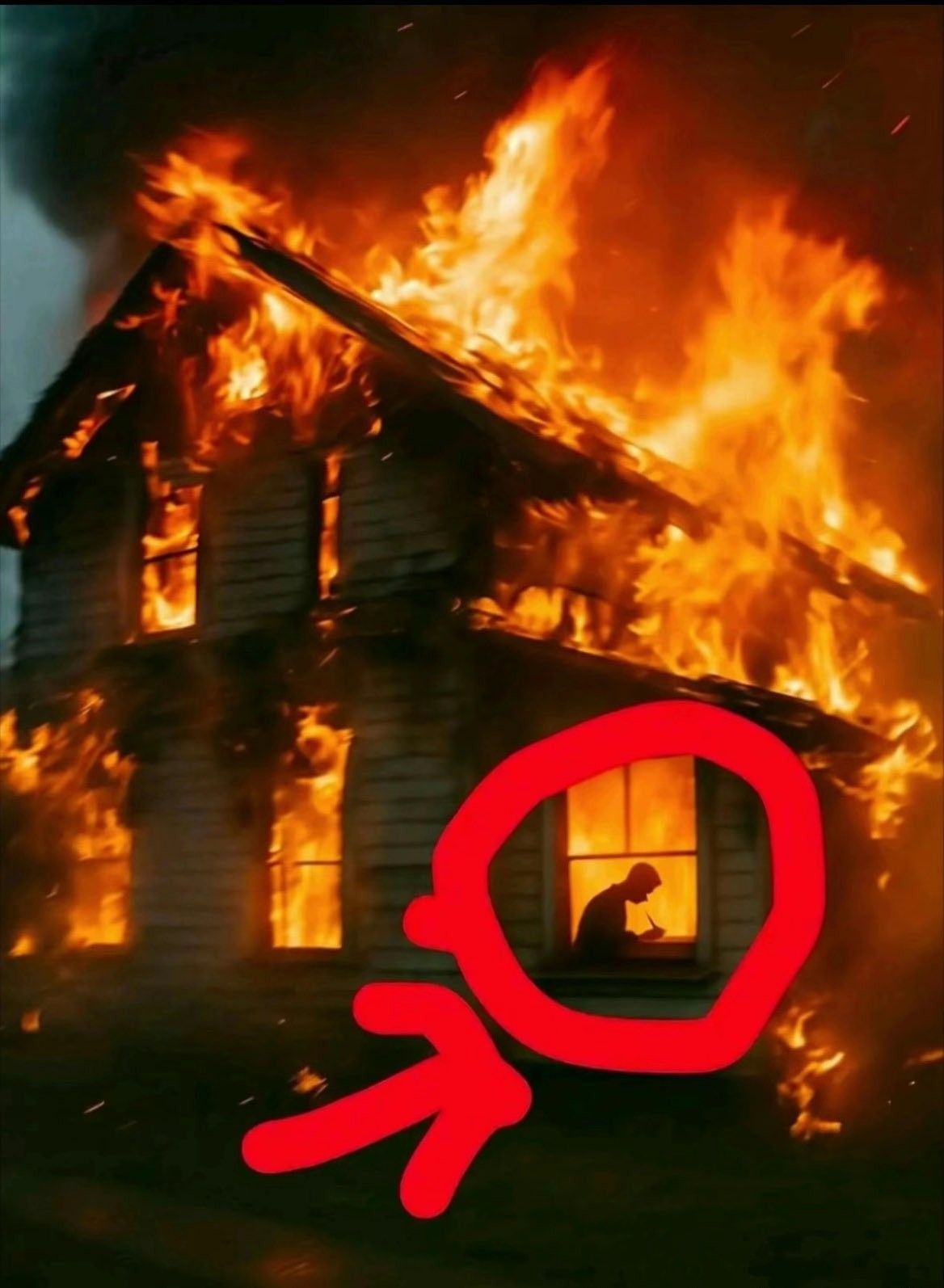 Man Writing Book While His House Is Burning