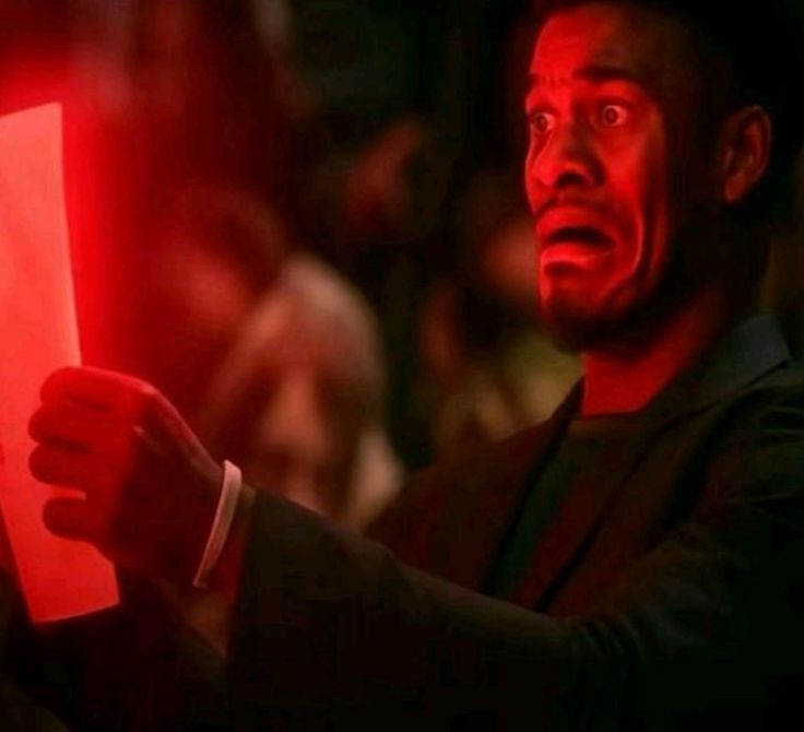 man looking at the red bright letter meme template