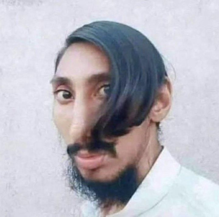 ugly pakistani man with long hair meme template