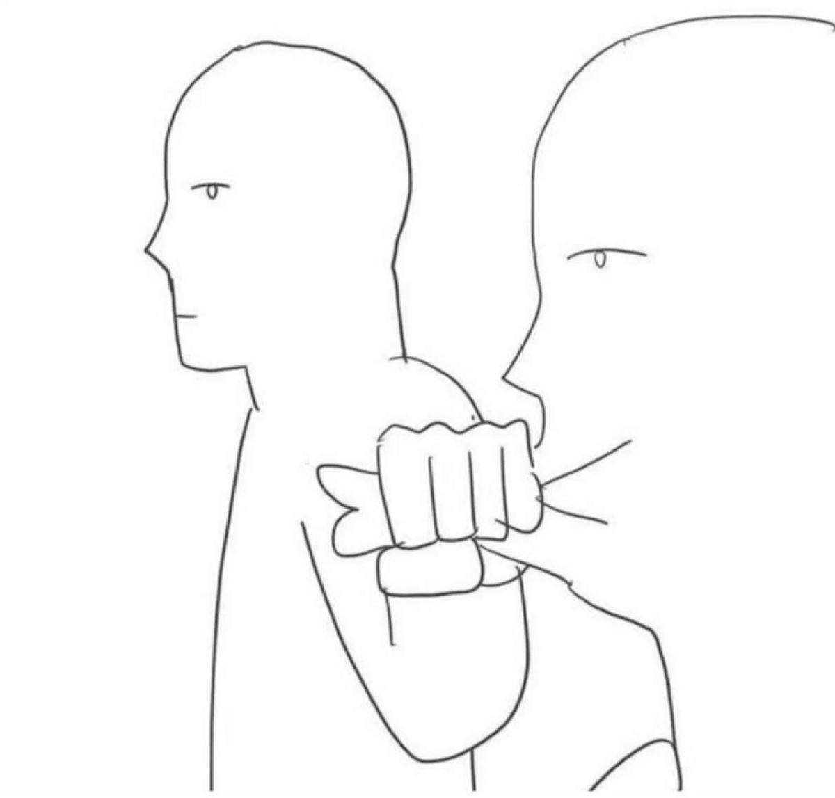 Drawing character shutting mouth