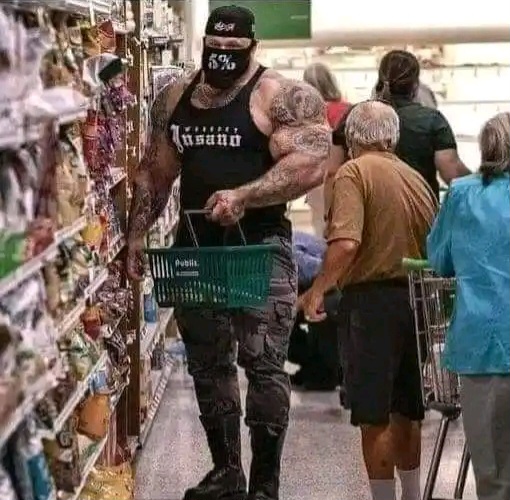 A bodybuilder shopping tempted for memes