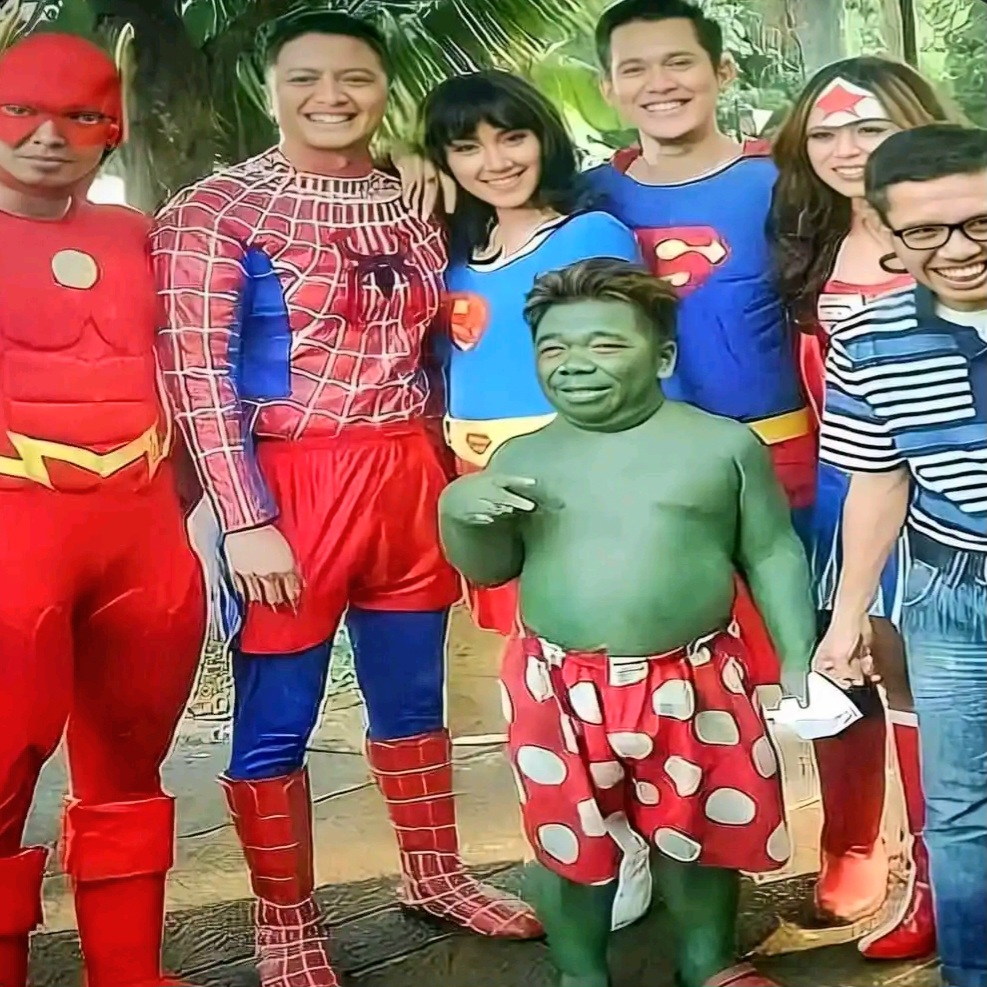Friends in superheroes costume 