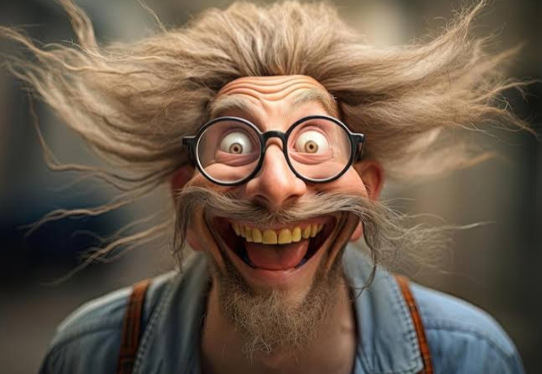 Man with weird expression
