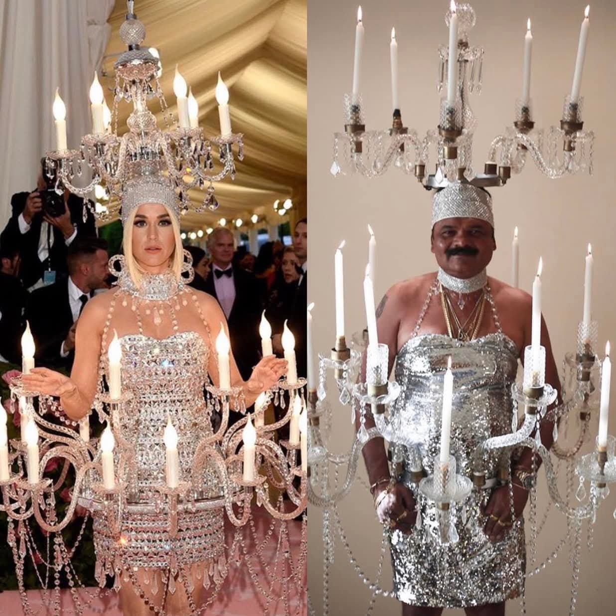 Man Recreating Katy Perrys Chandelier Dress